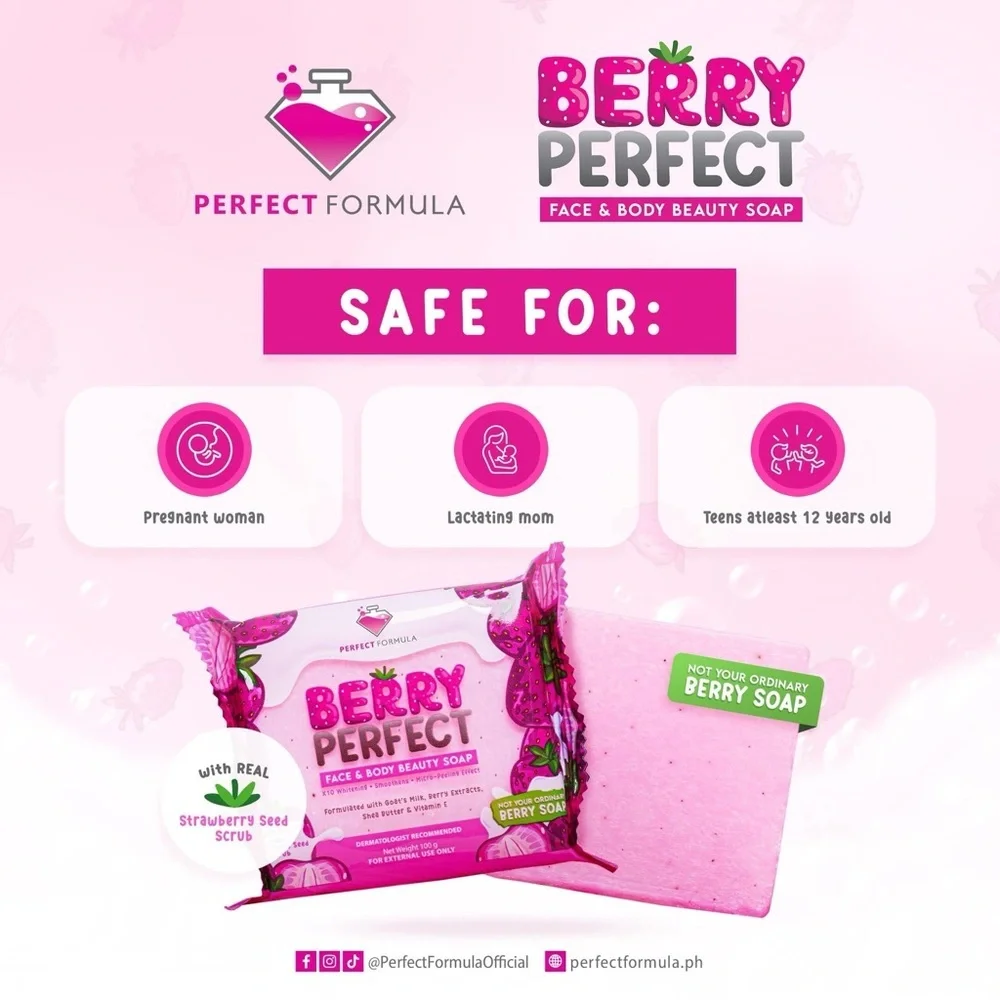 X2 pcs Berry Perfect Soap from Perfect Formula by Brilliant Skin Essentials.